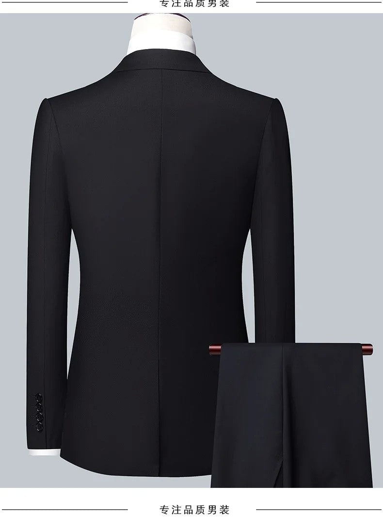 Suit Boutique Men's Fashion Business (Blazer+ Vest + Trousers) Gentleman's Wedding Casual Professional Formal Suit 3 Piece M-6XL