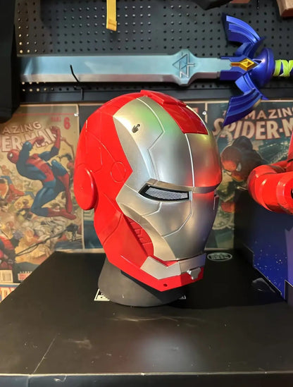 Máscara Elétrica Usável Capacete Homem de Ferro 1:1 Abertura Automática Manual e Fechamento Manual Personagens Modelo Brinquedos Adultos Presentes de Aniversário