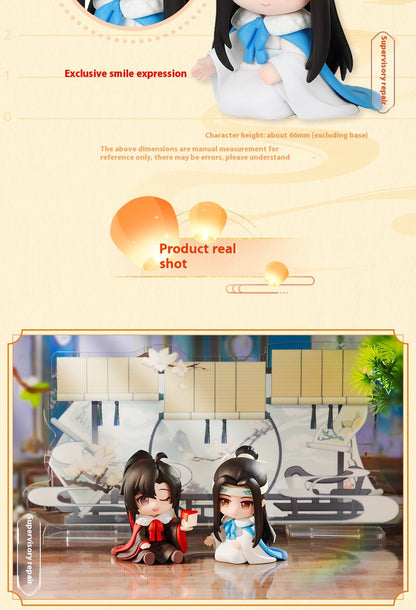 Mo Dao Zu Shi Cloud Deep Series Anime Figurine - Wei Wuxian Lan Wangji Q-Version Action Toy Model Collectible Gift for Fans
