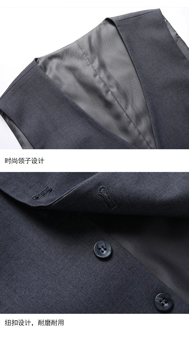 High quality Men Solid color Business - stylish handsome groom best man wedding dress 3/2/1 Single piece optional