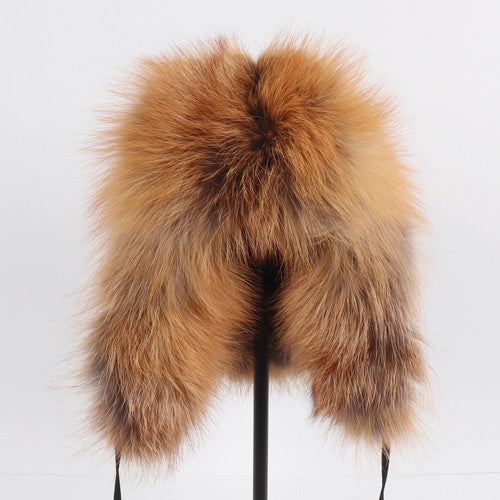2025 Novo Chapéu Feminino Ushanka Russo de Pele de Raposa Natural Inverno Grosso Quente Orelhas Moda Chapéu Bomber Senhora Gorro Genuíno de Pele de Raposa Real