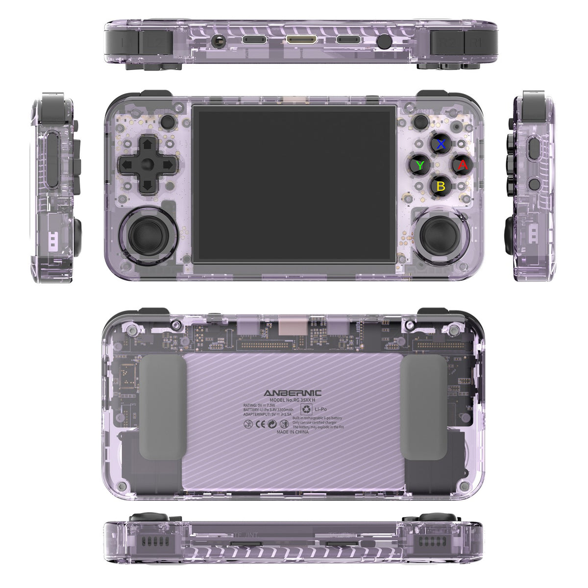 ANBERNIC RG35XX H Handheld Game Console Linux 3.5 Inch IPS Screen H700 Retro Video Games Player 3300mAh 64G 5528 Classic Games