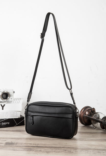 Fashion Luxury Men's Crossbody Bag Business PU Leather Shoulder Bags Men Solid Flap Messenger Bag Men Zipper Ipad Bag 2025 New