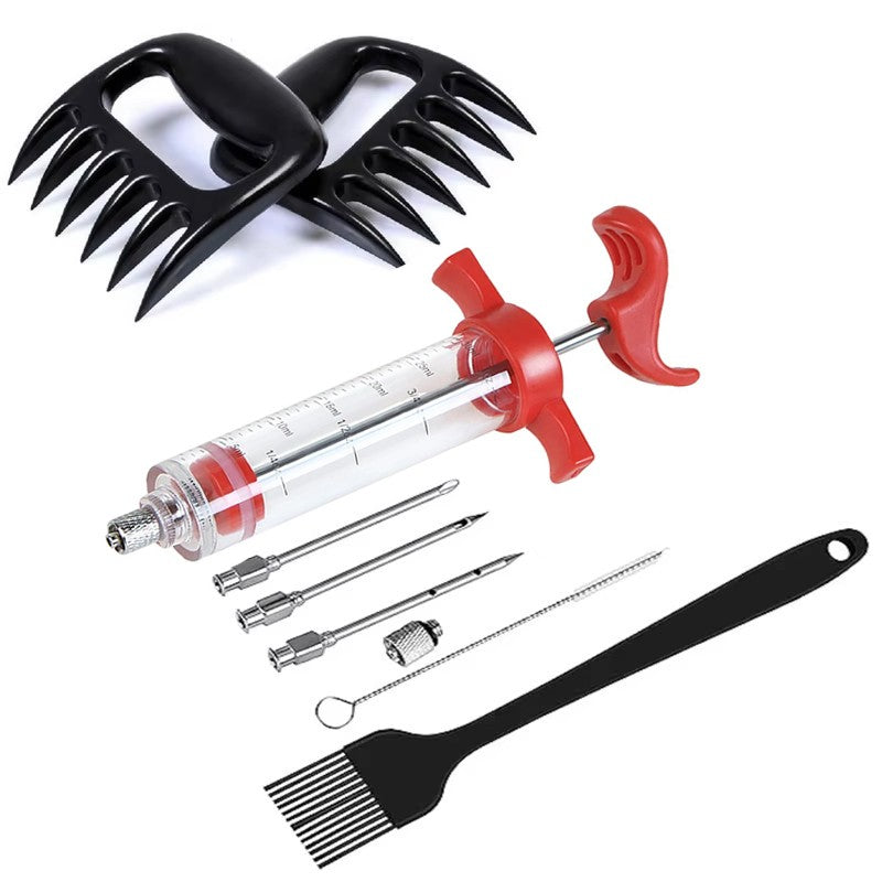 Conjunto de Injetor de Temperos em Aço Inoxidável para Carne, Peru, Frango, Injetor de Sabor, Molho de Cozinha, Injeção de Marinada, Acessórios de Cozinha Doméstica