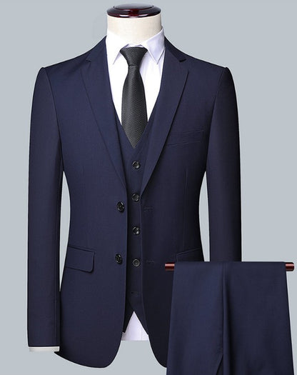 Men's Solid Color Business Suit 2025 High Quality Fashion Banquet Wedding Trend Groom Best Man Single 3/2/1