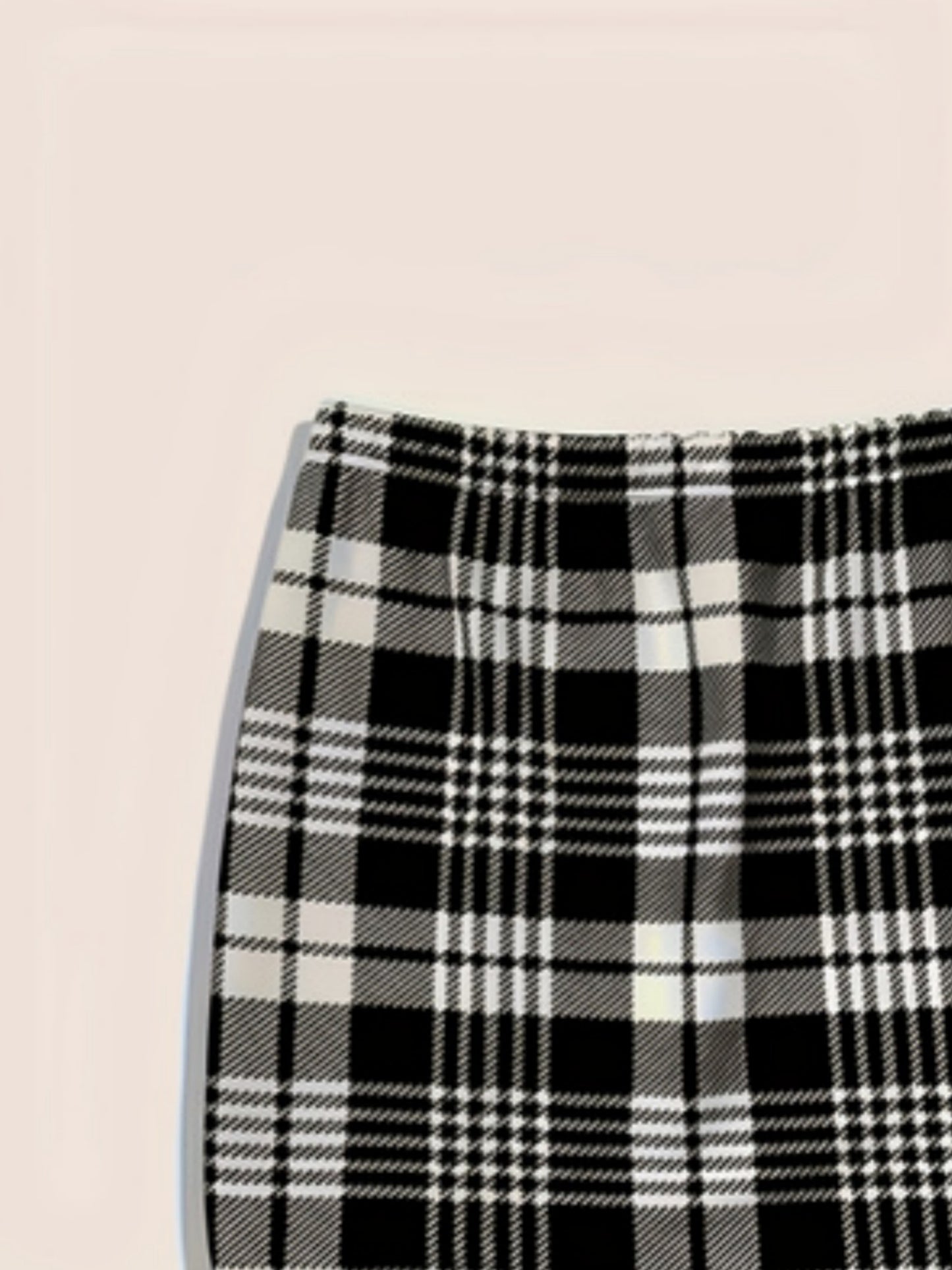 Women's fashionable new checked casual versatile women's large-sized mid-length skirt, two-piece set