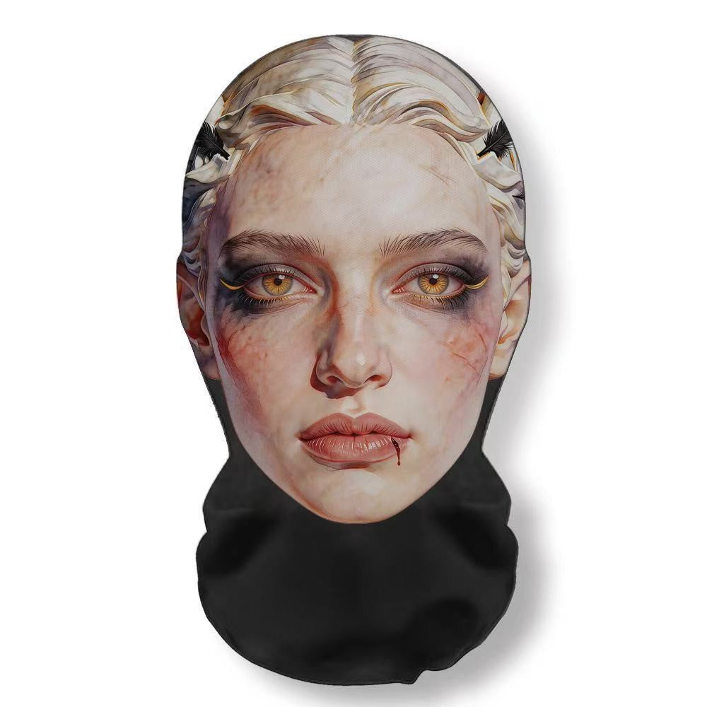Realistic 3D Horror Skull Zombie Full Face Mask Breathable Mesh Headgear Cosplay Prop for Halloween Party Prank Carnival Costume