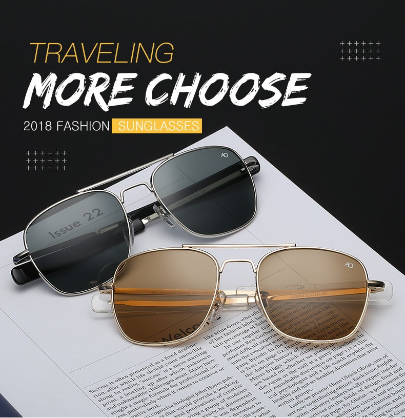 Fashion Aviation Sunglasses Men Luxury Brand Designer Square Sun Glasses for Male American Army Military Oculos