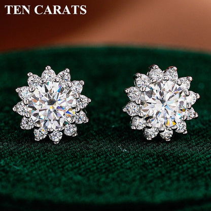 Brincos Pendentes de Moissanite de Dez Quilates para Mulheres, Joia Elegante com Corte Hexagonal, Presente de Luxo para Aniversário e Festas