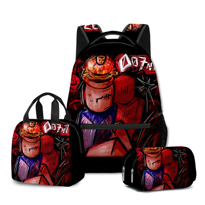 Desenho Animado Popular Engraçado Gubby Pelúcia Impressão 3D 3 Peças/Conjunto Bolsas Escolares para Estudantes Mochila para Laptop Lancheira Portátil Estojo de Lápis