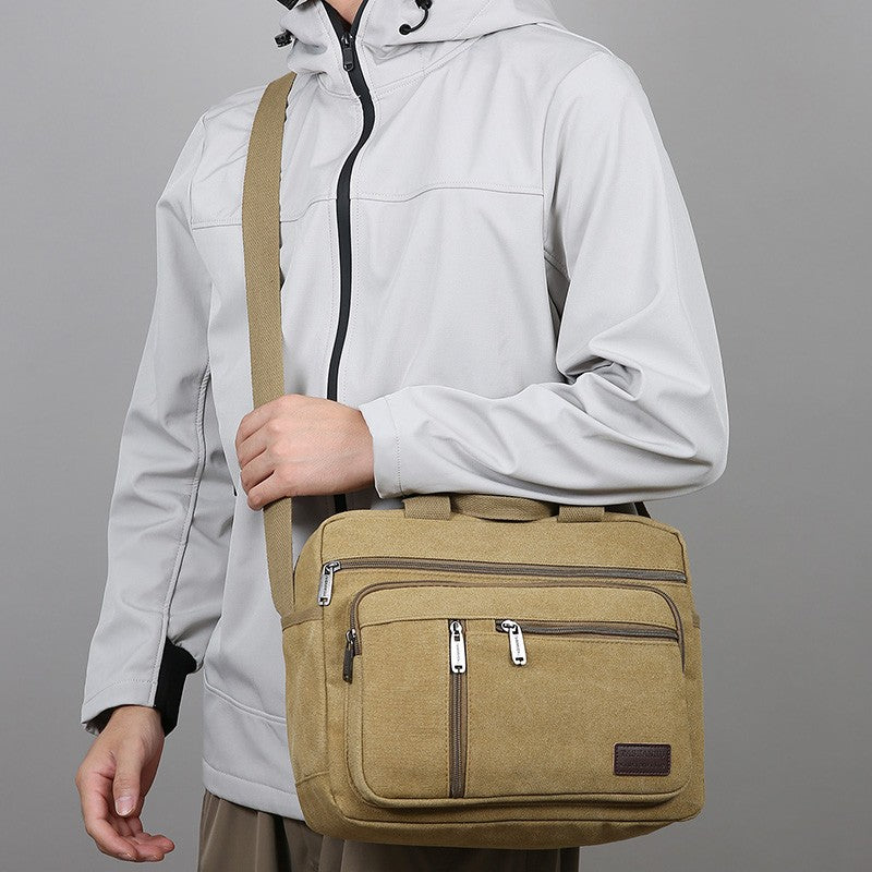 Fashionable Men's Shoulder Bag, Large Capacity Canvas Crossbody Bag, Casual Handbag, Suitable for Business, Daily Commuting, Etc