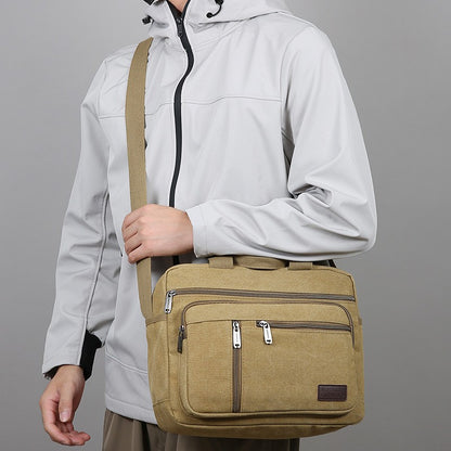 Fashionable Men's Shoulder Bag, Large Capacity Canvas Crossbody Bag, Casual Handbag, Suitable for Business, Daily Commuting, Etc