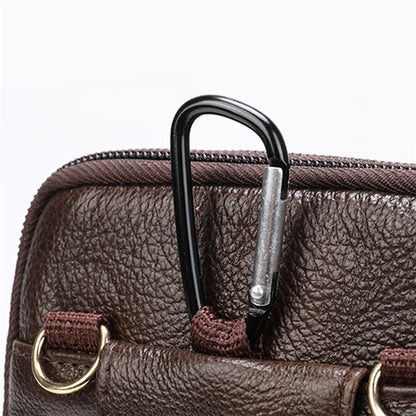 Men Genuine Leather Shoulder Male fanny pack High Quality Messenger Bags  Men's Fashion Business Belt Bag Small Briefcase Waist