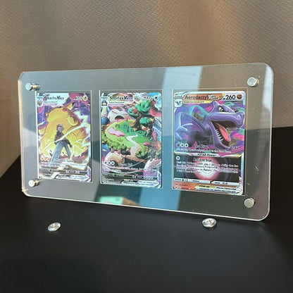 Expositor de acrílico transparente de 1-12 compartimentos Protetor à prova de poeira Porta-retratos para cartas TCG de Pokémon NARUTO One Piece