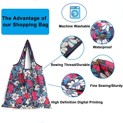 Reusable Shopping Large Bag Foldable Eco Tote With Pouch For Grocery Gym Office Supplies Beach Gear School Toys Storage Bags