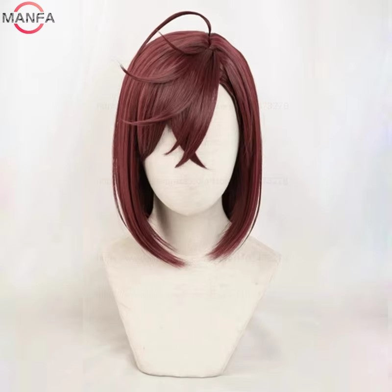 Momo Ayase Ekalun  Cosplay Wig Anime Dandadan Cosplay Short Brown Heat Resistant  Hair Anime Cosplay Wigs + Wig Cap