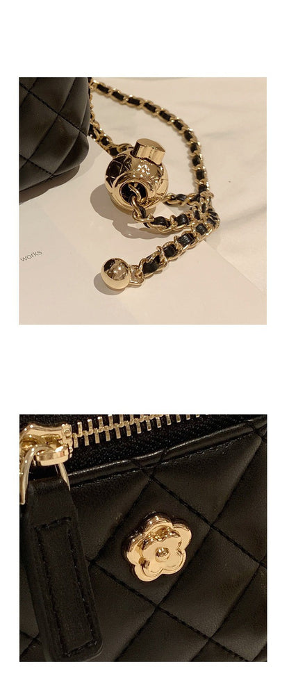 New Mini Quilted Chain Diamond Checkered Women's Crossbody Bag Fashion Mini Handbag  PU Leather Woman's One-shoulder Small Bag