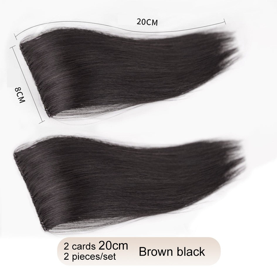 2 peças/conjunto de preenchimento capilar sintético, extensões de cabelo, peça de abertura e de reposição para topo, artefato de reposição