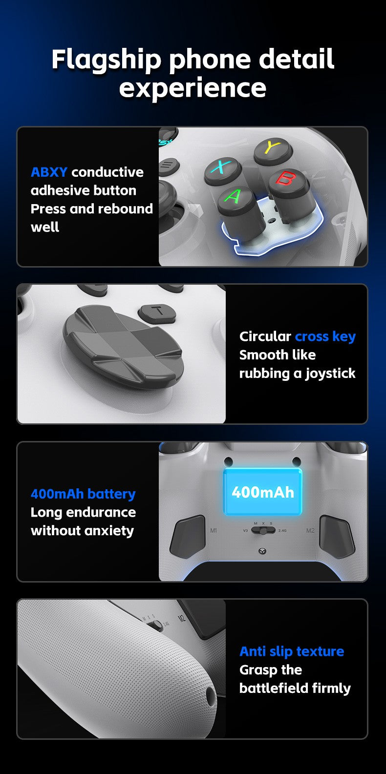 G6 Wireless Mobile Game Controller with Hall Trigger and Hall Joystick Supporting Switch/PC/Android/iOS