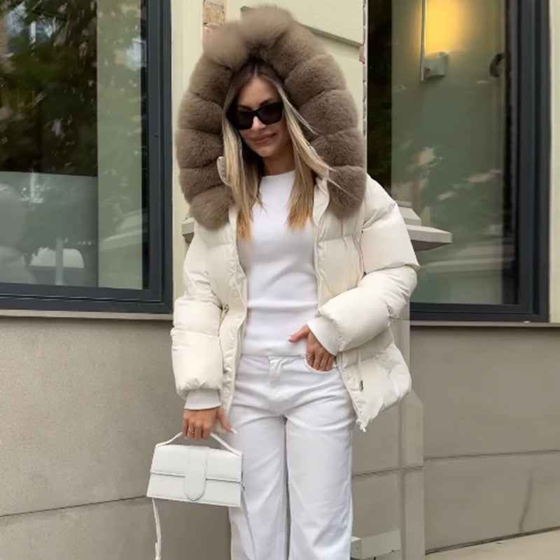 Fashion Fur Patchwork Short Warm Coat Women Lapel Lace Up Long Sleeve Coats Female 2025 Autumn Winter Lady Outwears New