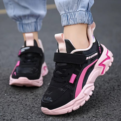 Children Sneakers Casual Shoes for Girls Pink Comfortable Leather Running Sports Kids Girl Flat Breathable Shoes