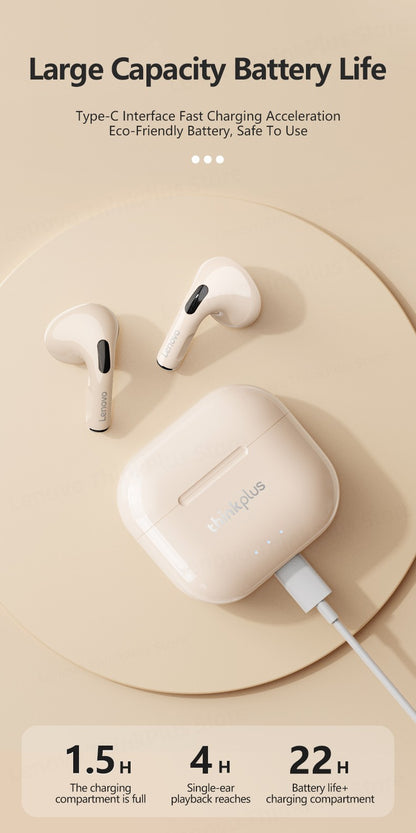 Lenovo LP40 Plus Bluetooth Earphones Wireless Headset Noise Reduction Headphones 230mAh HiFi Stereo Sports Earbuds With Mic