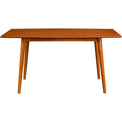 6 Person Mid Century Modern Wood Hairpin Rectangle Dining Room Kitchen Table Set Dining Chairs, 60 Inch