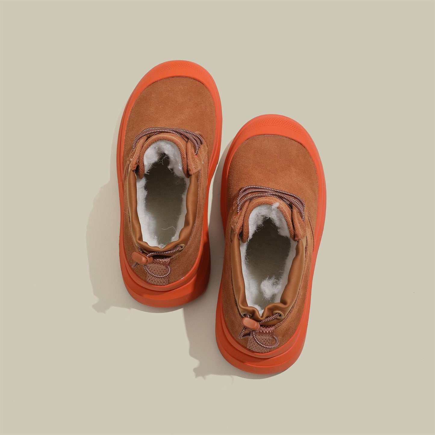 Fujin 4cm New Synthetic Suede Genuine Leather Spring Autumn Ankle Booties Chunky Sneakers High Brand Big Size Plush Women Shoes