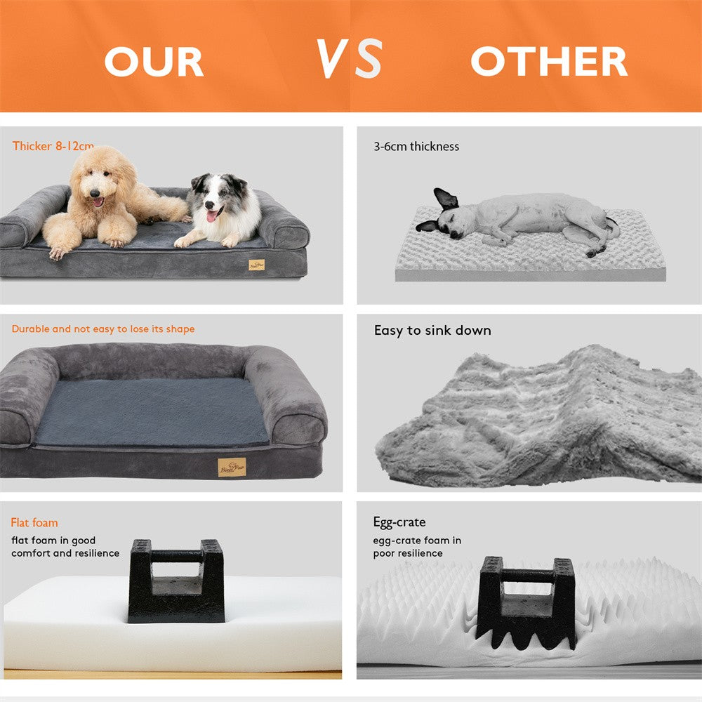 Cama para Cães Calmante Grande XXXL Ortopédica com Espuma de Memória, Sofá-Cama, Capa Impermeável Removível, Tapete de Pelúcia para Cães Pequenos, Médios e Grandes
