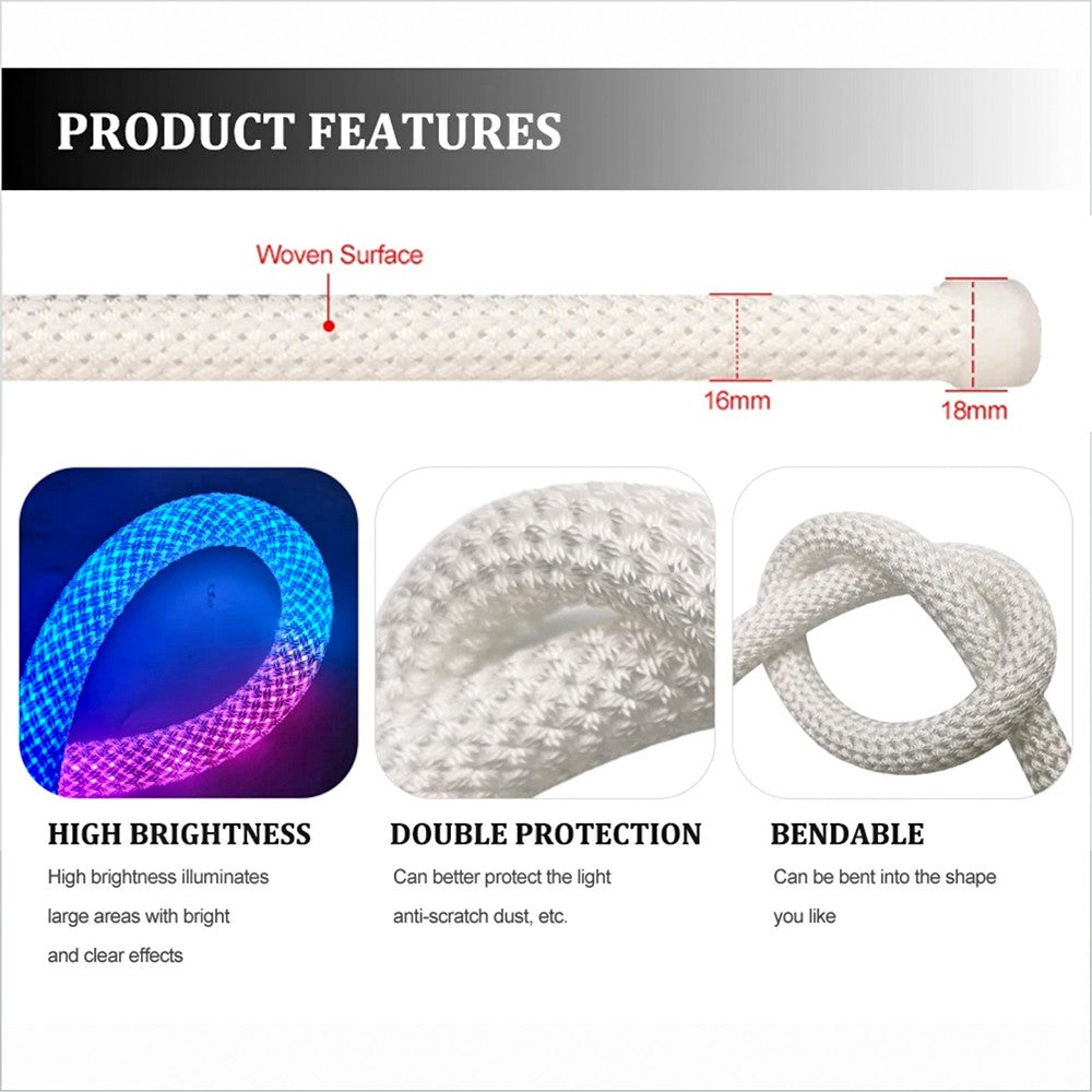DC5V WS2812B WS28111 Round Reticulate Pattern Neon LED Strip 360 Degree Smart RGB Flexible Silicon Light Tape IP67 And 28Key Kit