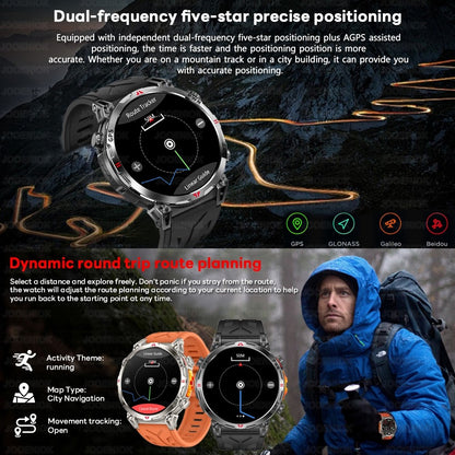 2026 Novo Smartwatch Esportivo Masculino para Áreas Externas com Voz Inteligente GPT GPS Integrado Bússola Barômetro Chamada Bluetooth Natação Impermeável