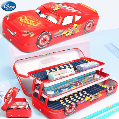 Estojo de Lápis Carros Disney Pixar Caixa de Papelaria Infantil Grande Capacidade Carro McQueen Tridimensional Estojo de Lápis Presente para Jardim de Infância