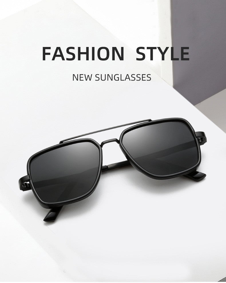 MIZHO Brand Tony Stark Iron Man Sunglasses For Men Driving Fashion COOL High Quality Driving Polarized Sun Glasses UV Protection