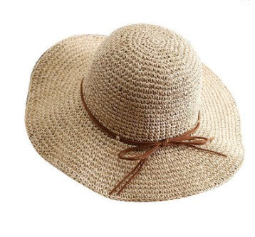 Holiday Sle Beach Fisherman Hat Seaside Sun Protection Sun Hat Large Brim Bow Woven Straw Hat Women Panama Chapeau Korean