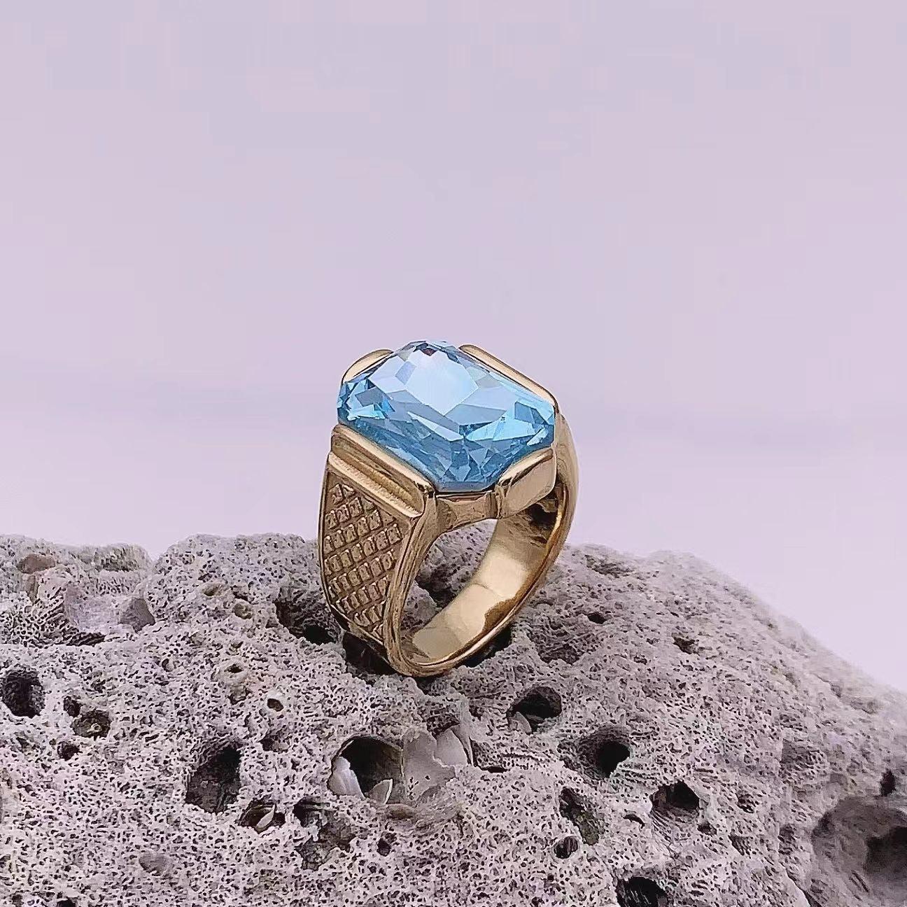 R3351g Men's High Quality Vintage Stainless Steel Gemstone Styles Ring Jewelry