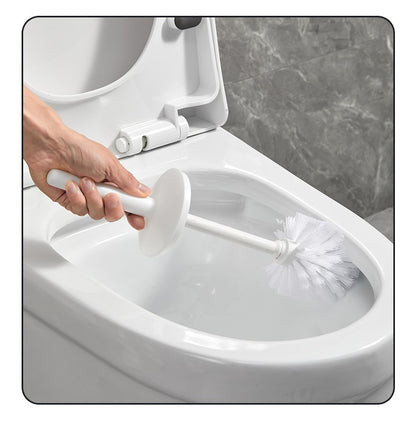 WORTHBUY Splash Proof Handle Toilet Brush With Base Soft Bristle Plastic Toilet Cleaning Brush Bathroom Toilet Cleaning Tools