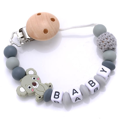 Baby Personalised Name Silicone Pacifier Clips Chain Wholesale 1Pcs Baby Nipple Pacifier Chain Cartoon Shape Holder