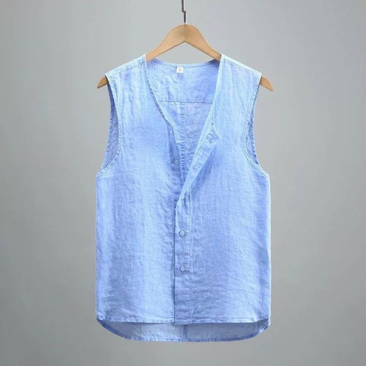 Loose and fashionable one shoulder suit bottom shirt, blue fashion vest, casual suit vest, men's vest MH202
