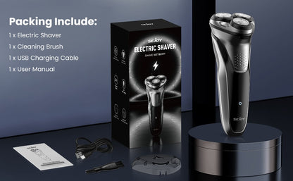 Sejoy Electric Shaver for Men 3D Floating Wet Dry Rotary Shaving Machine Rechargeable Hair Trimmer Waterproof Razor