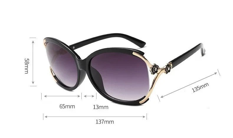 New Classic Vintage Driving Sunglasses for Women Luxurious Fashionable Camellia Hollow-out Women’s Sun Glasses UV400 Protection
