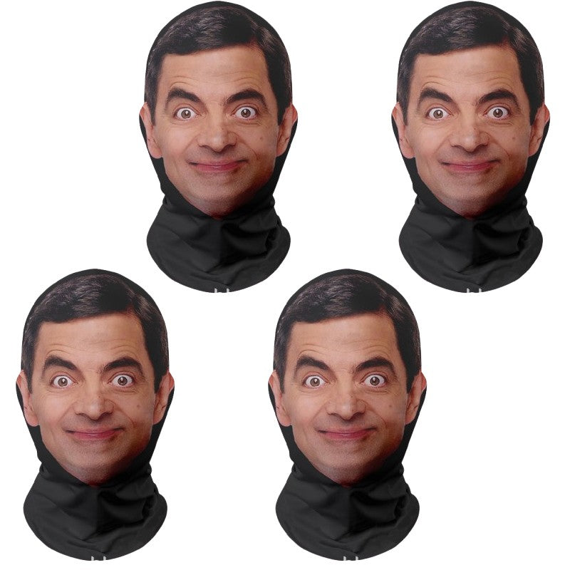 1-5PCS 3D Cosplay Mr. Bean Face Mask Funny Elastic Mesh for Men Women Cosplay Role Play Headdress Christmas New Year Gifts