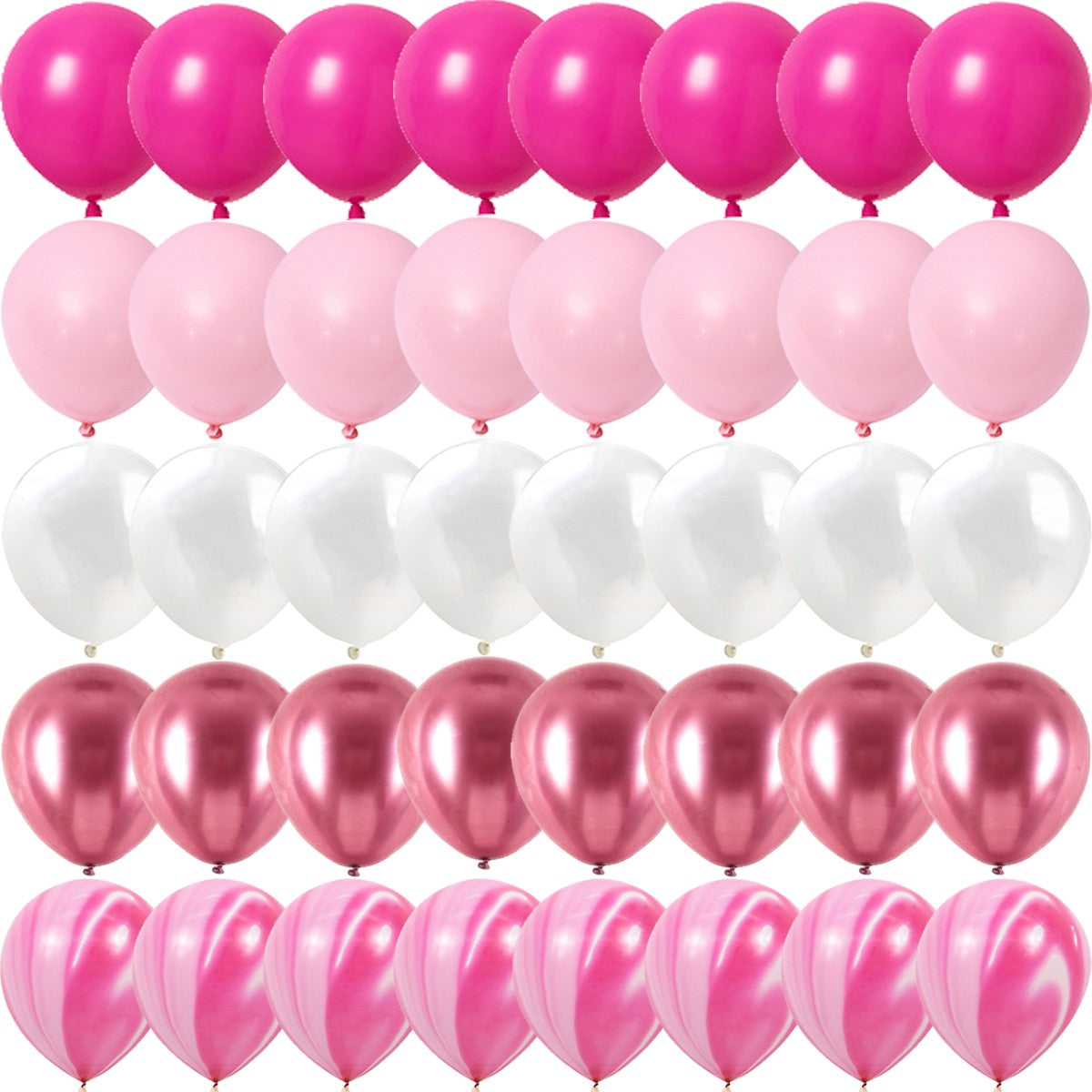 40PCS Rose Pink Metal Latex Confetti Confetti Balloons Wedding Decorations Matte Globos New Year Birthday Party Decorations