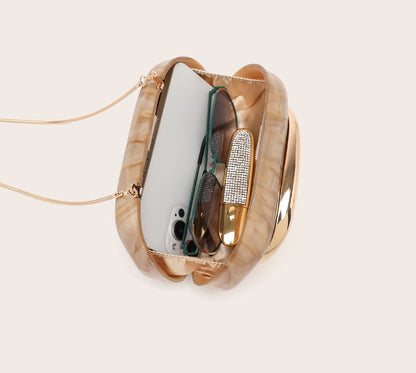 2025 Fashion Women Luxury Evening Banquet Clutch Bag Bride Metal Shoulder Wedding Purse Party Crossbody Day Closure Box Handbag