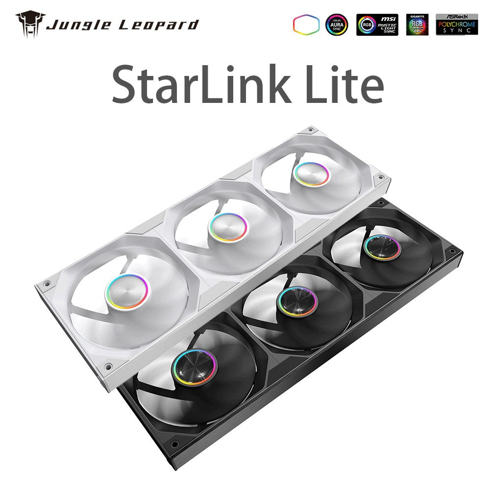 120/240/360mm ARGB PC Case Fan Monolithic Structure Water-Cooled Fan PWM Forward/Reverse Fan Kits Jungle Leopard Starlink Lite