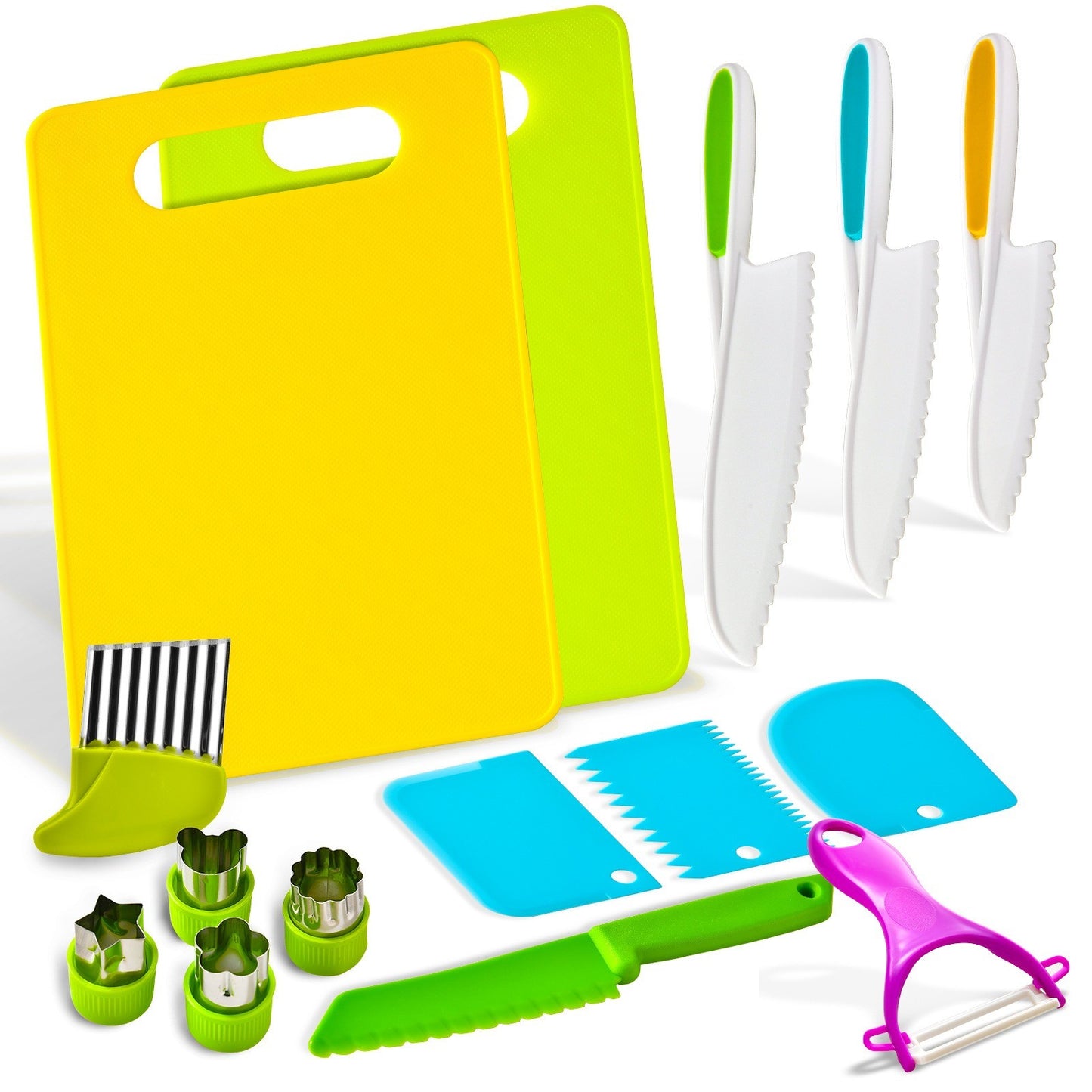 Novo Conjunto de Cortadores de Cozinha Infantil Faca Infantil Cortador de Criança Faca de Plástico para Bolo Frutas Crianças Ferramentas Descascadoras DIY Acessórios de Cozinha