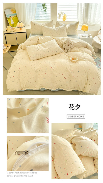 Cute Dog Printed Duvet Covet Set Brown Color Comforter Cover with Pillowcase for Kids Single/Queen/King housse de couette Full