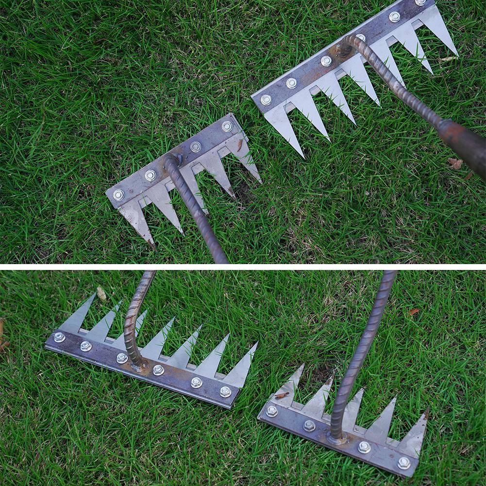 1PCS Teeth Carbon Steel Garden Hand Rake for Farm Garden Weeding Tools Scarifier Agricultural Nail Harrow Metal Harrow