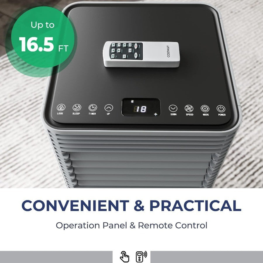 Ar Condicionado Portátil 10000BTU para Ambientes de até 32m² com Controle Remoto, Timer 24H, Kit de Ventilação para Janela, AC Multifuncional