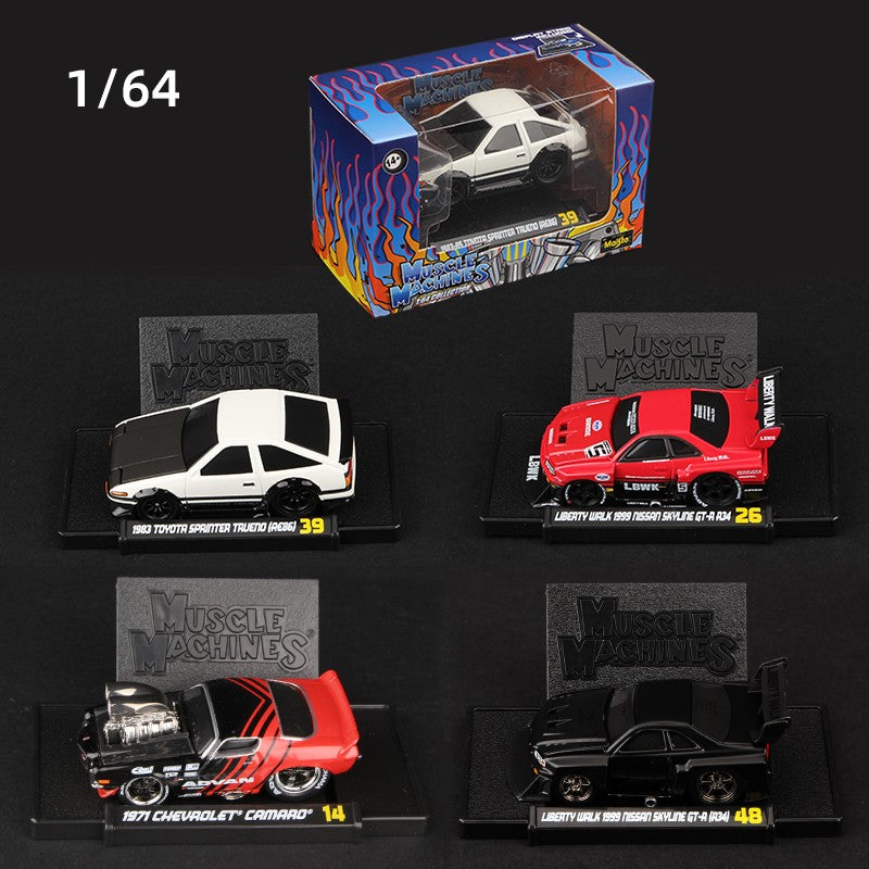 Maisto 1:64 Muscle Machines Carro de Metal Fundido Miniatura Veículos de Brinquedo Chevrolet Camaro Nissan Gtr Toyota Ae86