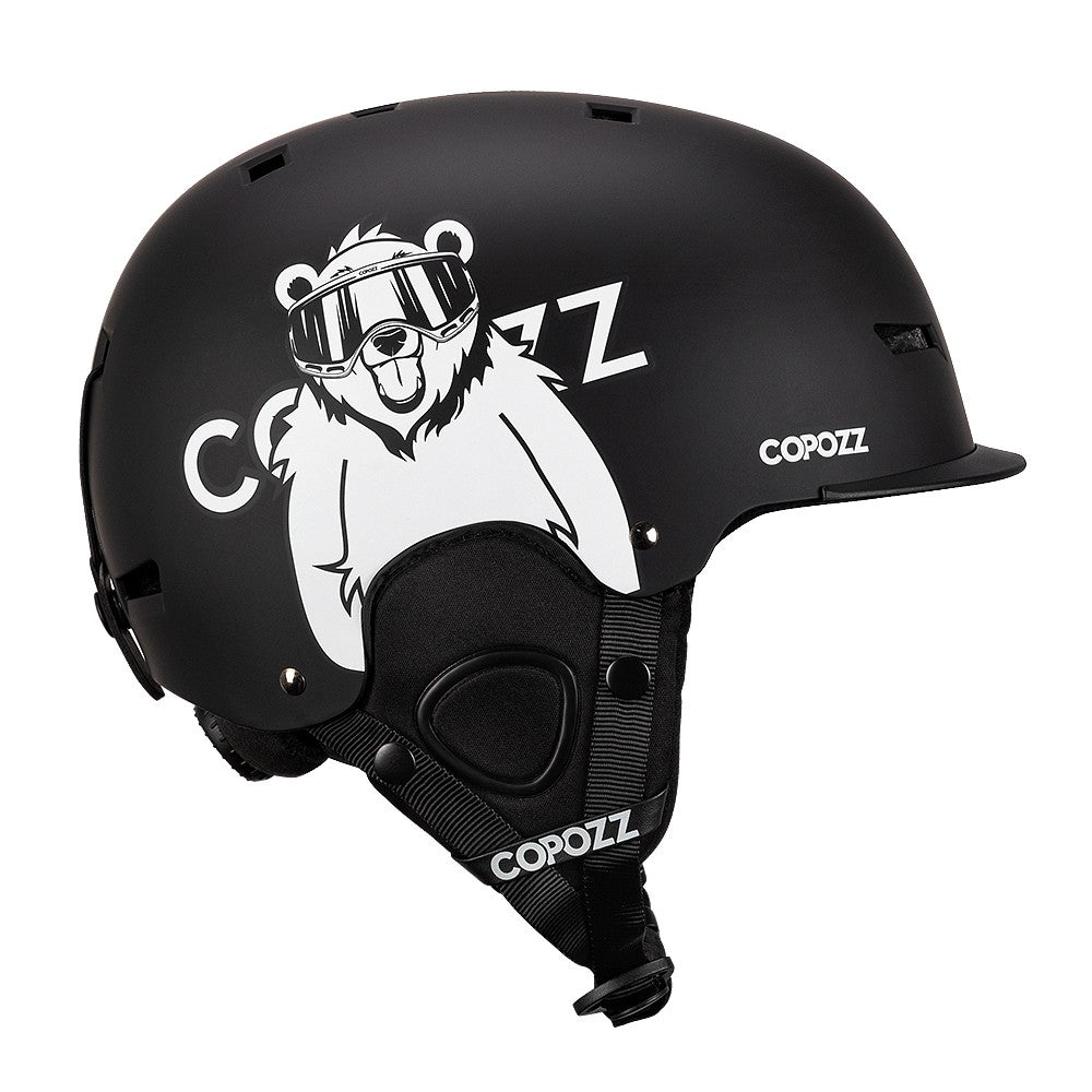 COPOZZ Novo Capacete de Esqui Unissex com Certificado, Meio-Coberto, Anti-impacto, Para Adultos e Crianças, Segurança na Neve, Capacete de Snowboard